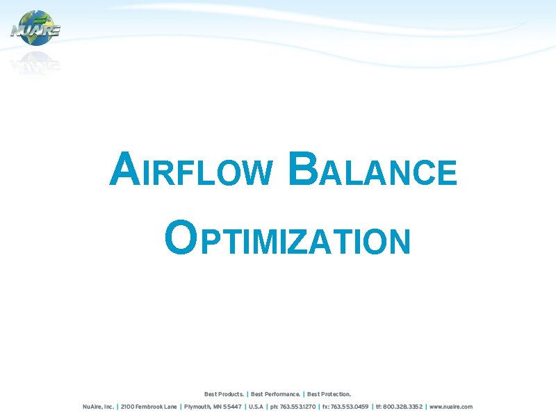 AIRFLOW BALANCE OPTIMIZATION 