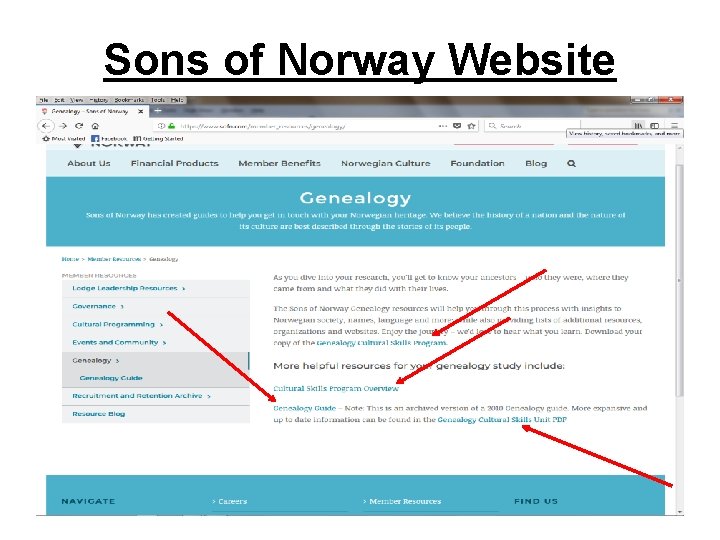 Sons of Norway Website 