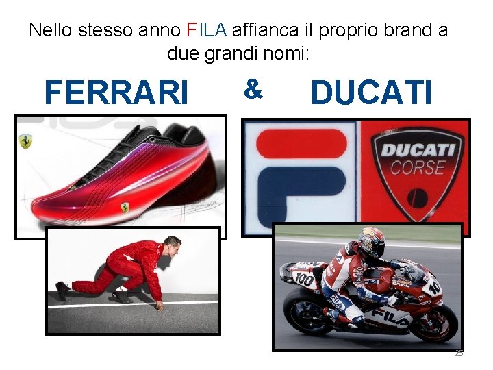 Nello stesso anno FILA affianca il proprio brand a due grandi nomi: FERRARI &