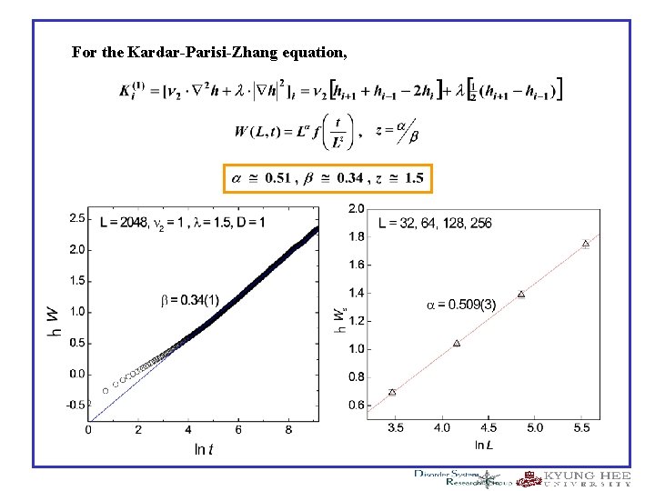 For the Kardar-Parisi-Zhang equation, 