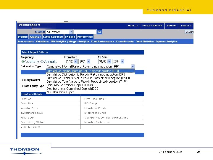 THOMSON FINANCIAL 24 February 2006 26 