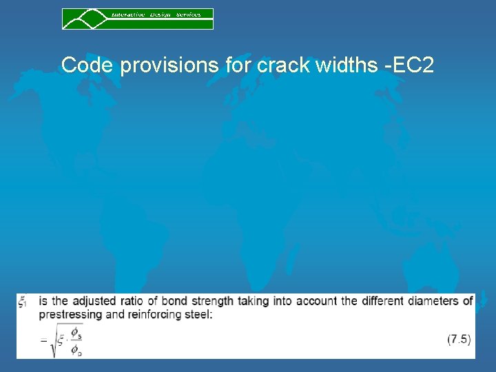 Code provisions for crack widths -EC 2 