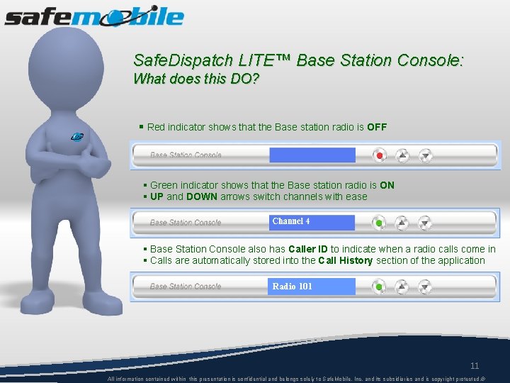 Safe. Dispatch LITE™ Base Station Console: What does this DO? § Red indicator shows