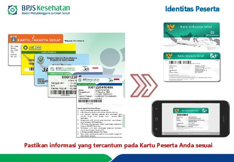 Identitas Peserta Pastikan informasi yang tercantum pada Kartu Peserta Anda sesuai 