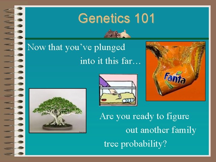Genetics 101 Now that you’ve plunged into it this far… Are you ready to Genetics 101 Now that you’ve plunged into it this far… Are you ready to
