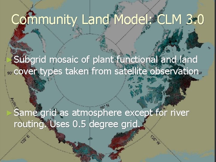 Community Land Model: CLM 3. 0 ► Subgrid mosaic of plant functional and land