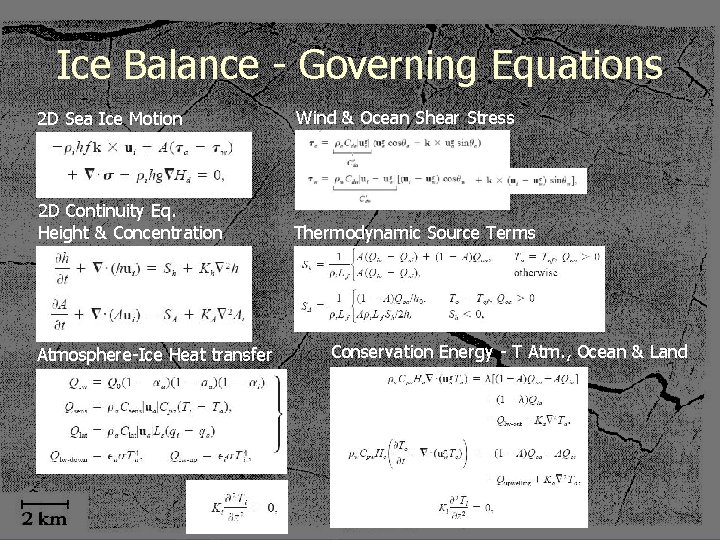 Ice Balance - Governing Equations 2 D Sea Ice Motion Wind & Ocean Shear