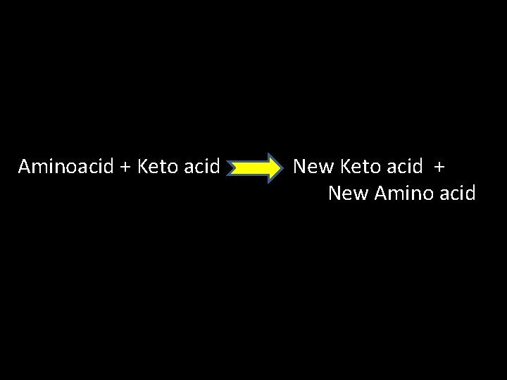 Aminoacid + Keto acid New Keto acid + New Amino acid 