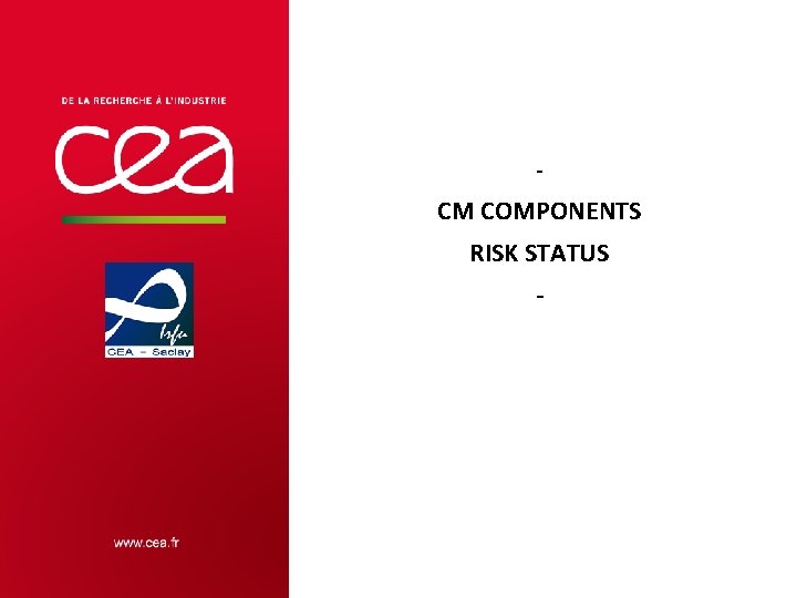 - CM COMPONENTS RISK STATUS - 