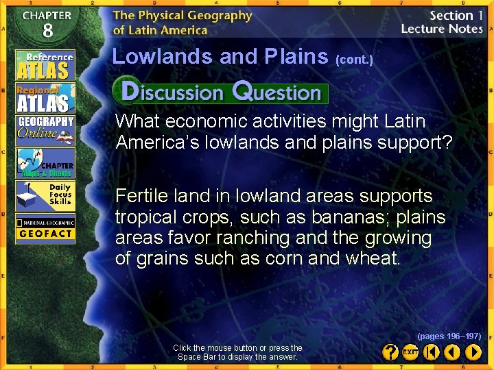 Lowlands and Plains (cont. ) What economic activities might Latin America’s lowlands and plains