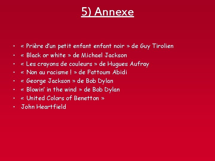 5) Annexe • « Prière d’un petit enfant noir » de Guy Tirolien •