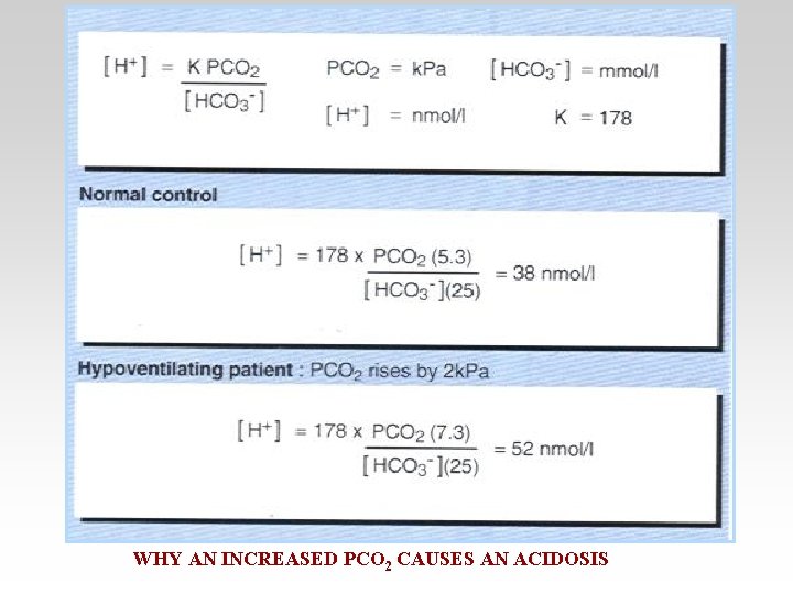 WHY AN INCREASED PCO 2 CAUSES AN ACIDOSIS 