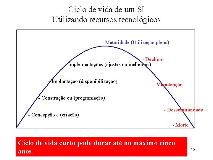 Ciclo de vida de um SI Utilizando recursos tecnológicos - Maturidade (Utilização plena) -