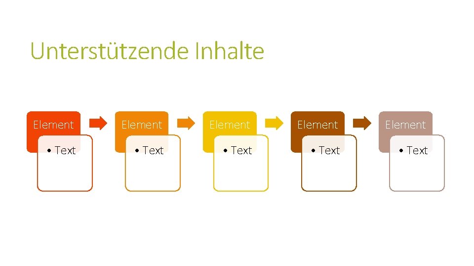 Unterstützende Inhalte Element Element • Text • Text 