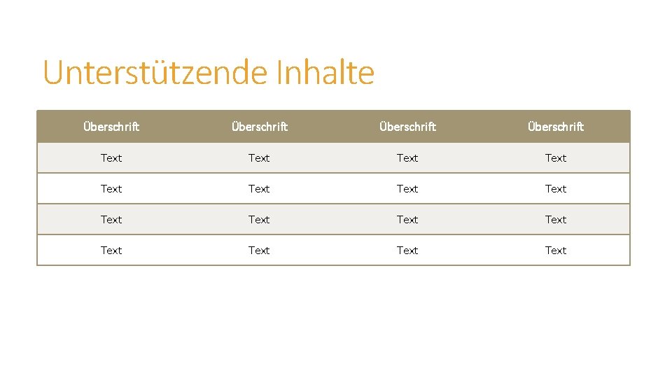 Unterstützende Inhalte Überschrift Text Text Text Text 