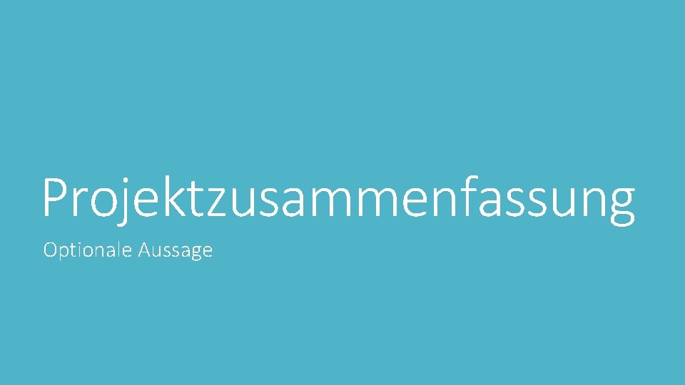 Projektzusammenfassung Optionale Aussage 