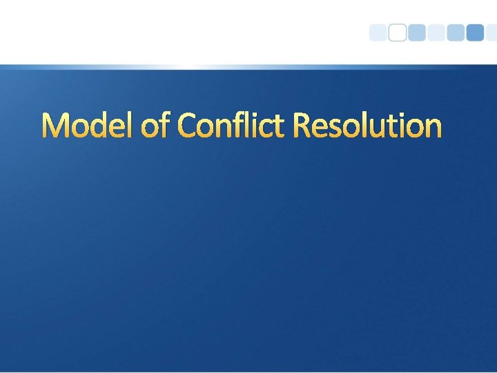 Model of Conflict Resolution 