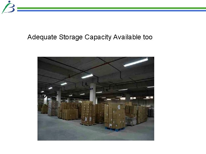 Adequate Storage Capacity Available too Adequate Storage Capacity Available too