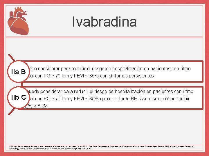 Ivabradina Se debe considerar para reducir el riesgo de hospitalización en pacientes con ritmo