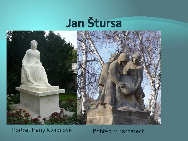 Jan Štursa Portrét Hany Kvapilové Pohřeb v Karpatech 