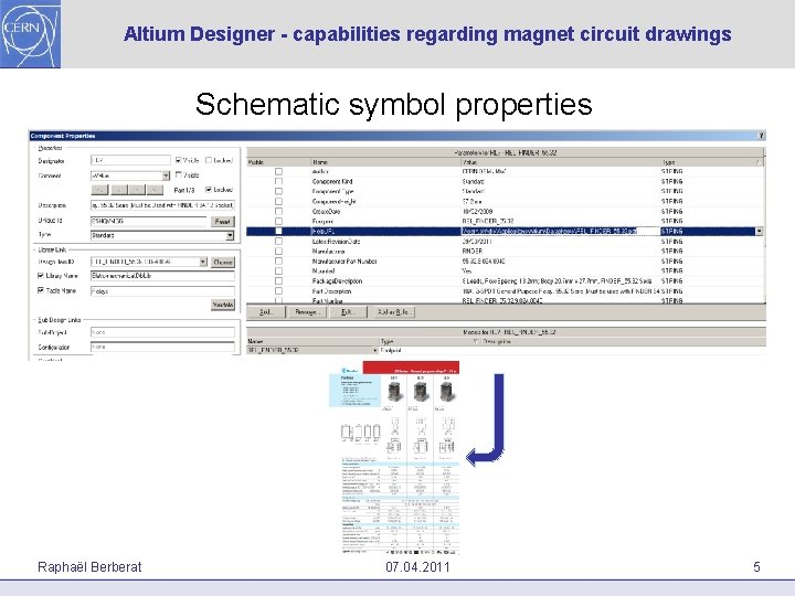 Altium Designer - capabilities regarding magnet circuit drawings Schematic symbol properties Raphaël Berberat 07.