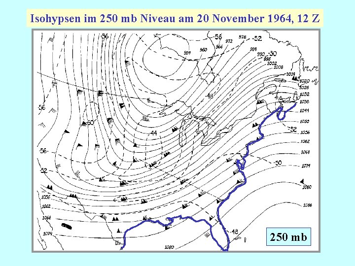 Isohypsen im 250 mb Niveau am 20 November 1964, 12 Z 250 mb 