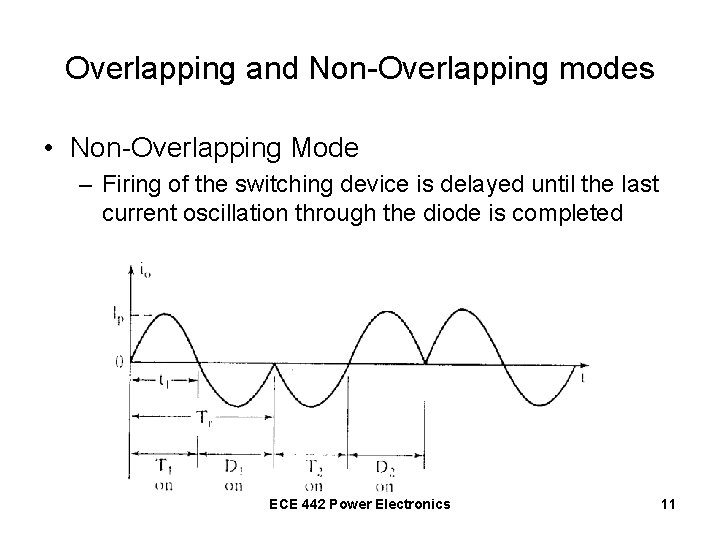 Overlapping and Non-Overlapping modes • Non-Overlapping Mode – Firing of the switching device is