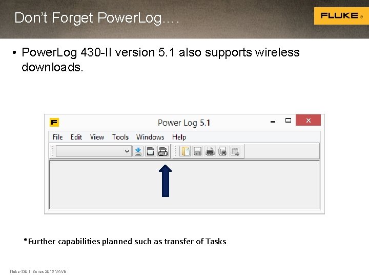 Don’t Forget Power. Log…. • Power. Log 430 -II version 5. 1 also supports