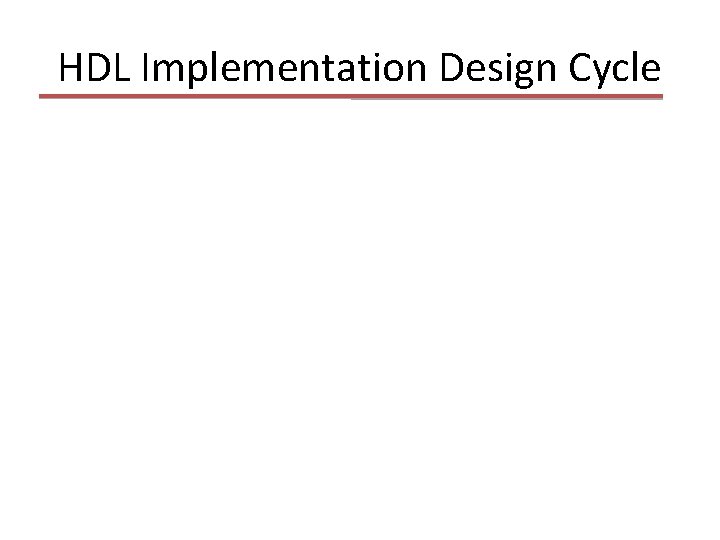 HDL Implementation Design Cycle 