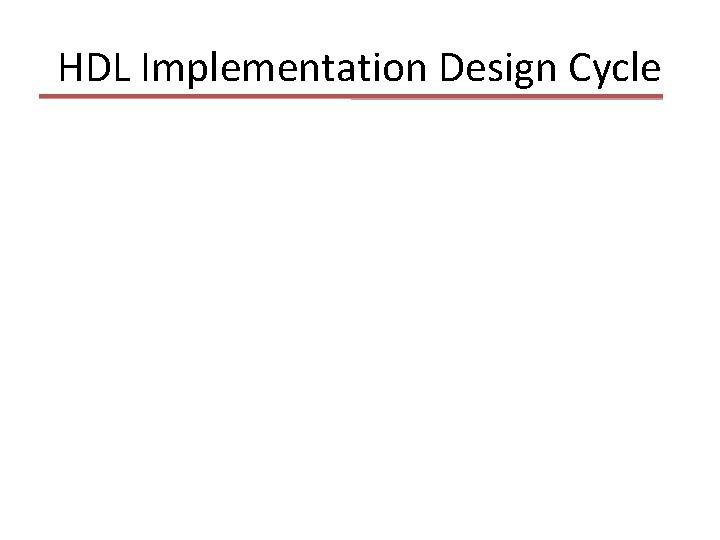 HDL Implementation Design Cycle 