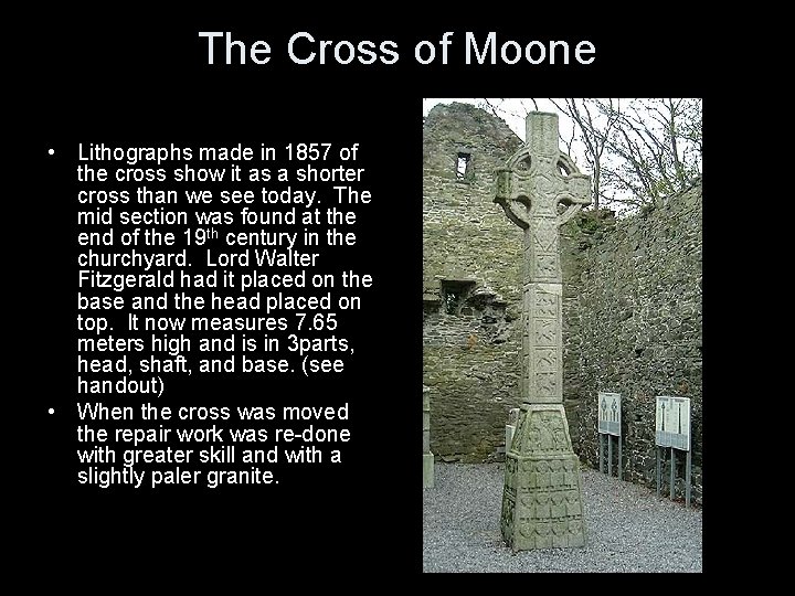 The Cross of Moone • Lithographs made in 1857 of the cross show it