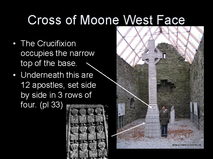 Cross of Moone West Face • The Crucifixion occupies the narrow top of the