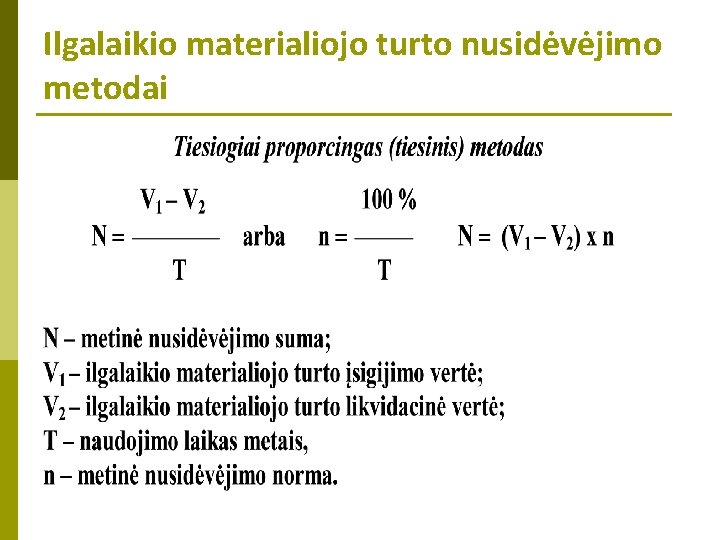 Ilgalaikio materialiojo turto nusidėvėjimo metodai 