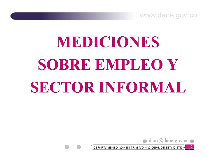 www. dane. gov. co MEDICIONES ORGANIZACION PROYECTO CENSO 2003 FASE II SOBRE EMPLEO Y