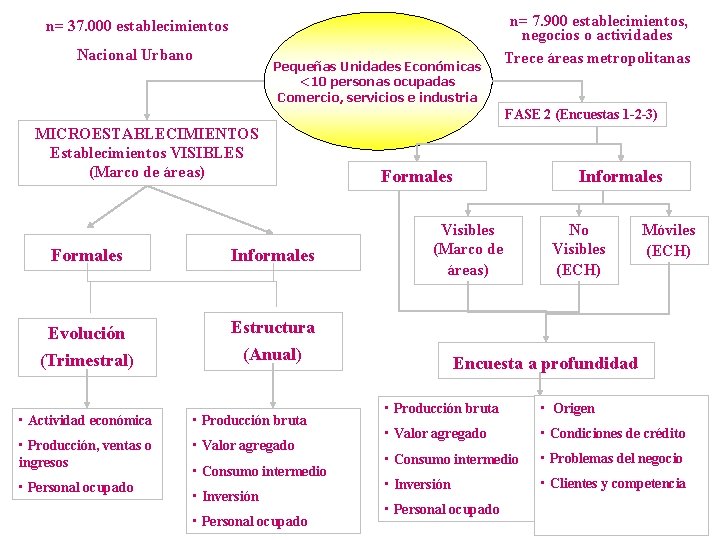 n= 37. 000 establecimientos Nacional Urbano Pequeñas Unidades Económicas <10 personas ocupadas Comercio, servicios