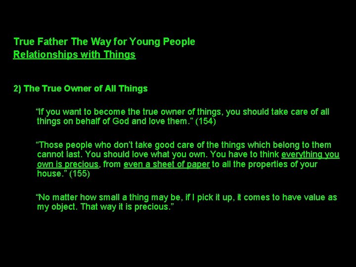 True Father The Way for Young People Relationships with Things 2) The True Owner