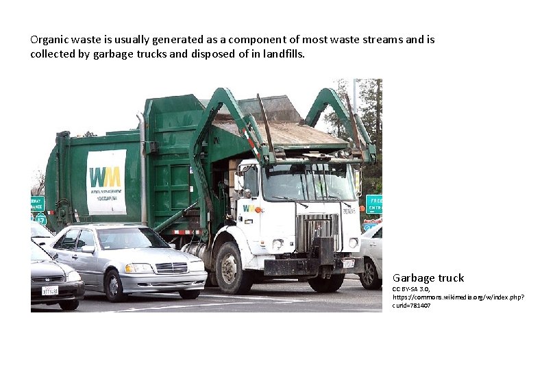 Organic waste is usually generated as a component of most waste streams and is