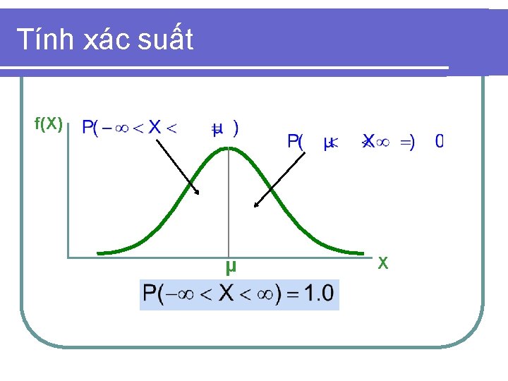 Tính xác suất f(X) 0. 5 μ X 
