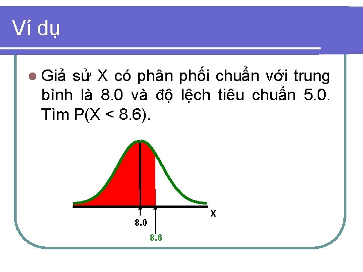 Ví dụ l Giả sử X có phân phối chuẩn với trung bình là