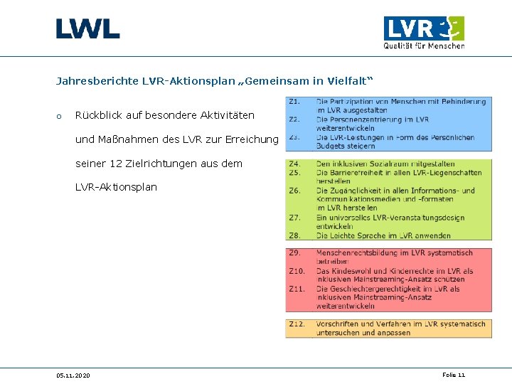 Jahresberichte LVR-Aktionsplan „Gemeinsam in Vielfalt“ o Rückblick auf besondere Aktivitäten und Maßnahmen des LVR