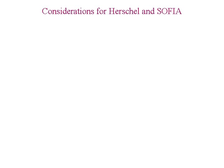 Considerations for Herschel and SOFIA 