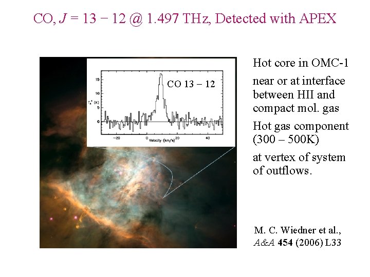 CO, J = 13 − 12 @ 1. 497 THz, Detected with APEX CO