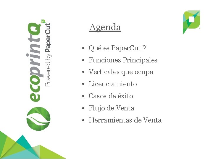 Agenda • Qué es Paper. Cut ? • Funciones Principales • Verticales que ocupa