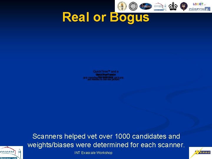 Real or Bogus Scanners helped vet over 1000 candidates and weights/biases were determined for