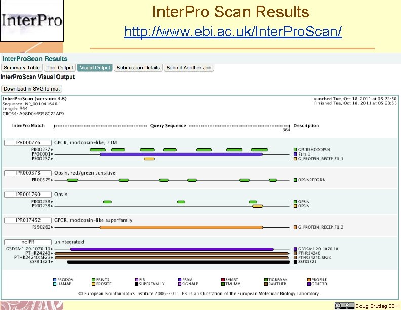 Inter. Pro Scan Results http: //www. ebi. ac. uk/Inter. Pro. Scan/ Doug Brutlag 2011