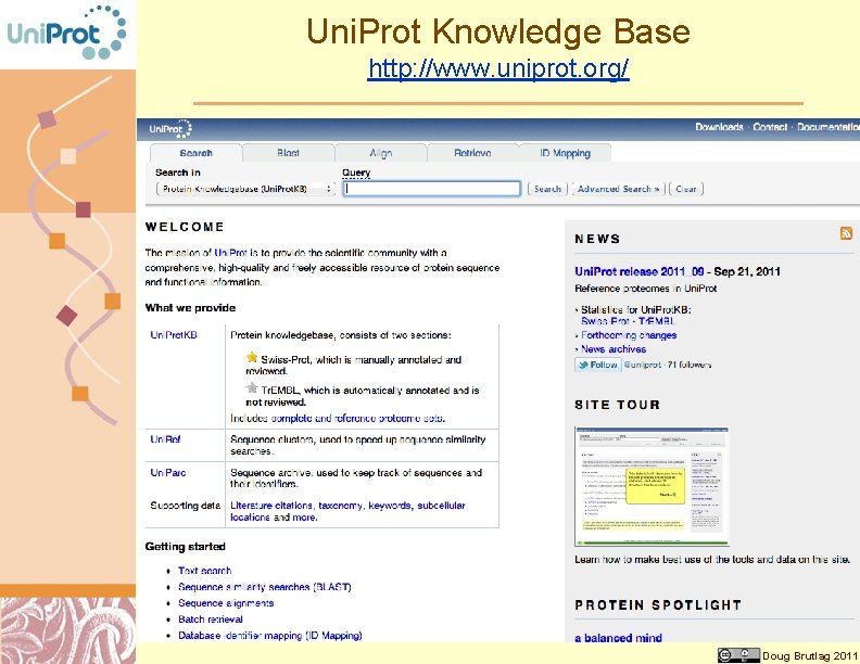 Uni. Prot Knowledge Base http: //www. uniprot. org/ Doug Brutlag 2011 