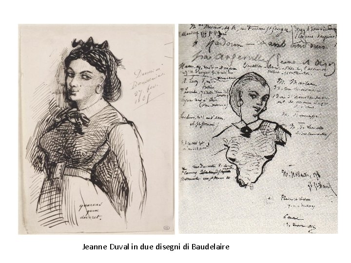 Jeanne Duval in due disegni di Baudelaire 