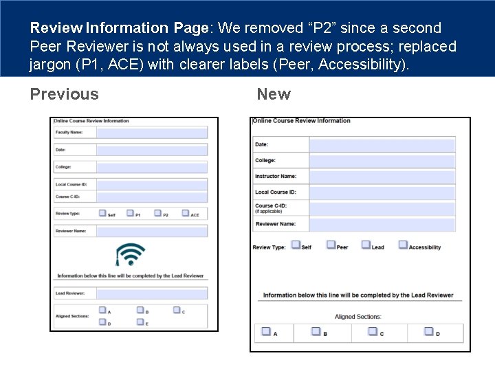 Review Information Page: We removed “P 2” since a second Peer Reviewer is not