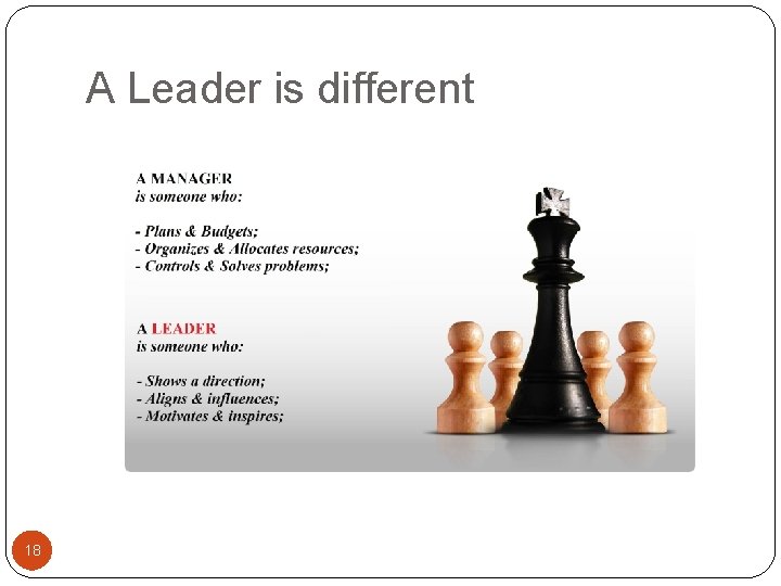 A Leader is different 18 