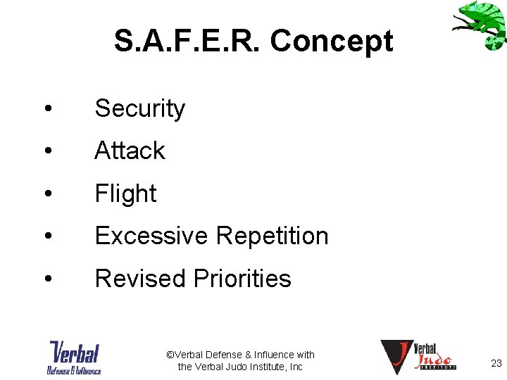S. A. F. E. R. Concept • Security • Attack • Flight • Excessive